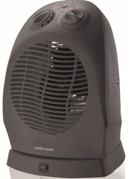 Mellerware Heater Oscilating Floor Fan Plastic Graphite