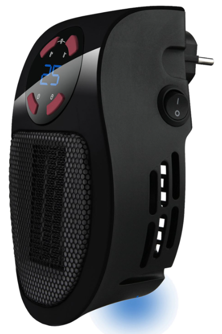 Taurus Heater Plug-In Black Dual Heat Settings 500W