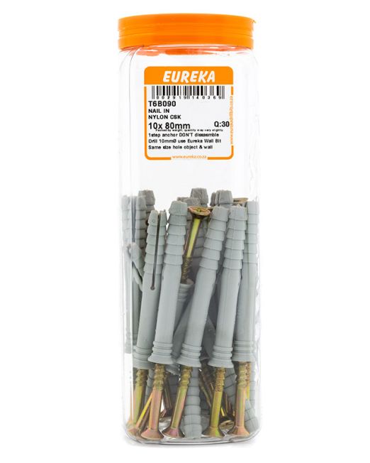 Eureka Nail In Nylon Csk 10x 80mm Q:30