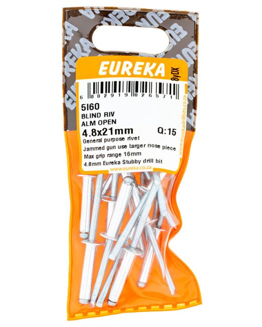 Eureka Blind Rivit Aluminium Open 4.8x21mm Q:15