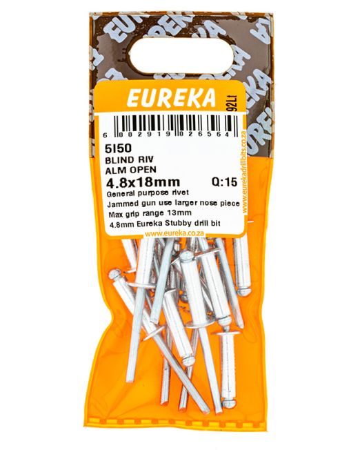 Eureka Blind Rivit Aluminium Open 4.8x18mm Q:15