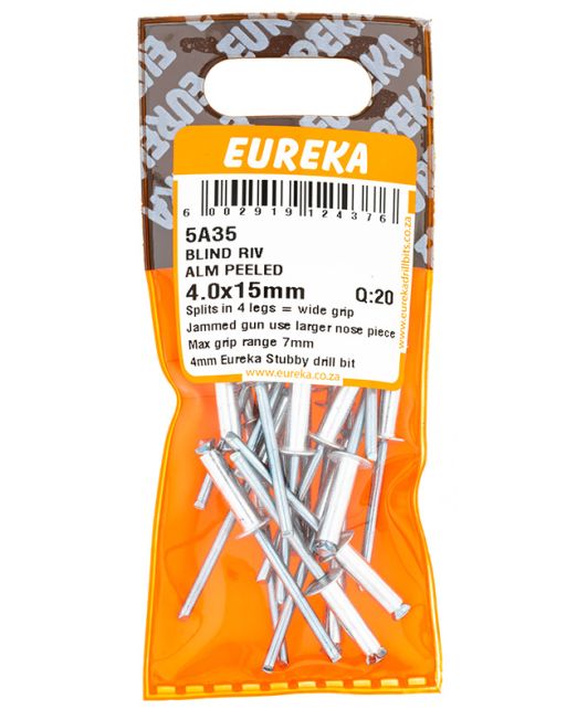 Eureka Blind Rivit Aluminium Peeled 4.0x15mm Q:20