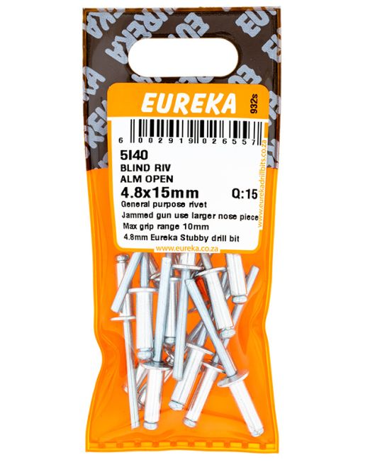Eureka Blind Rivit Aluminium Open 4.8x15mm Q:15