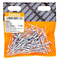 eureka blind rivit aluminium open 3.2x 6mm q:100