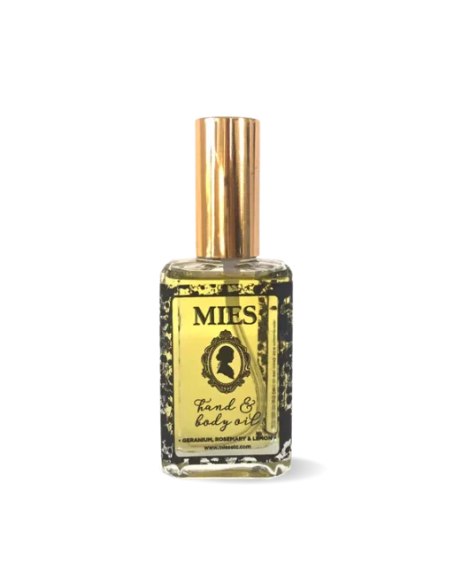 mies hand & body oil geranium, rosemary & lemon 50ml