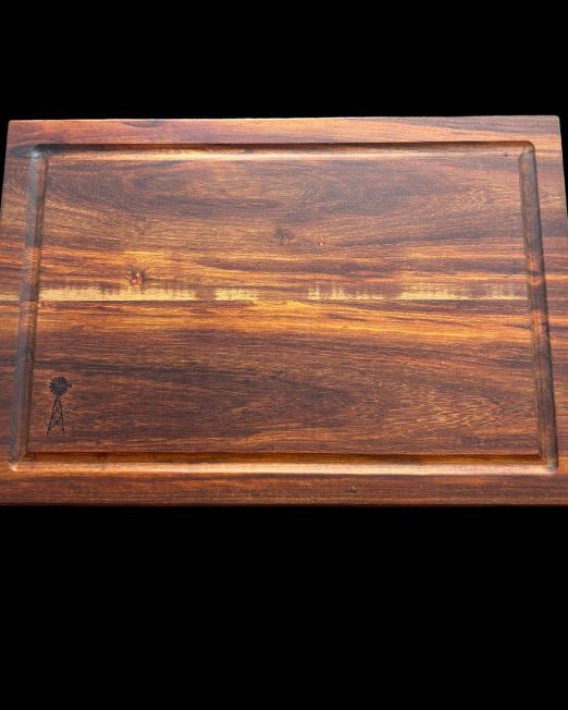 Kiaat wood cutting board with Juice groove Large