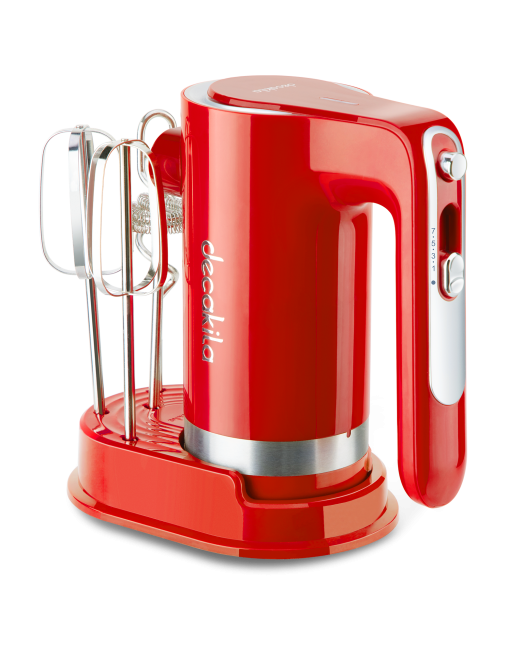Decakila Cordless Hand Mixer 90w Red Complete
