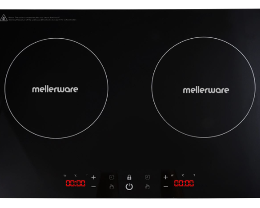 Mellerware Induction Cooker Double Glass Black 3000W