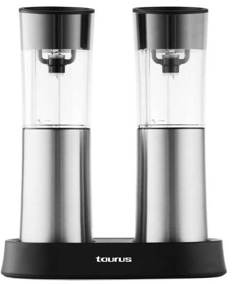 Taurus Salt And Pepper Grinder Usb Rechargeable Stainless Steel