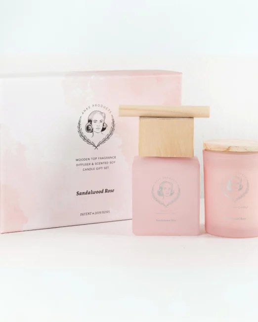 anke sandalwood rose diffuser & candle gift