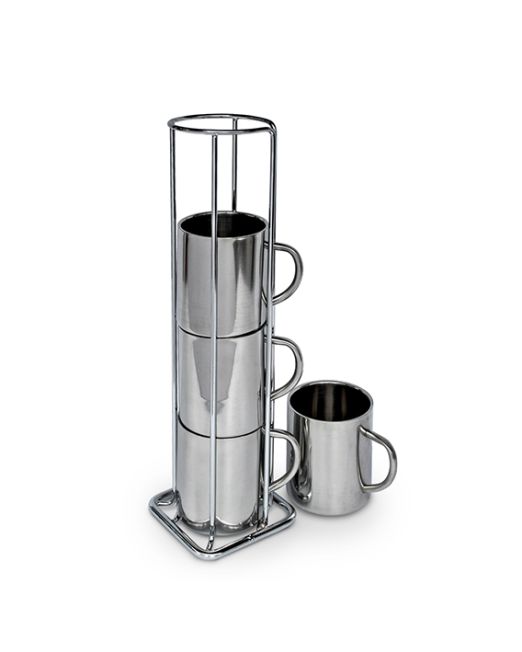 LK 4 CUPS IN STAND (Stainless steel)